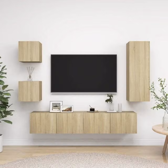 Set di Mobili TV 5 pz-Set di 5 Credenza per TV Rovere Sonoma in Legno Multistrato 423253