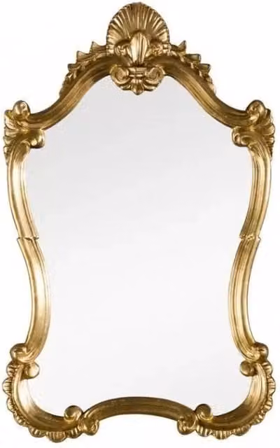 Specchiera in foglia oro sagomata misure: l.46x h. 73 x p. 5 - Mobili 2G