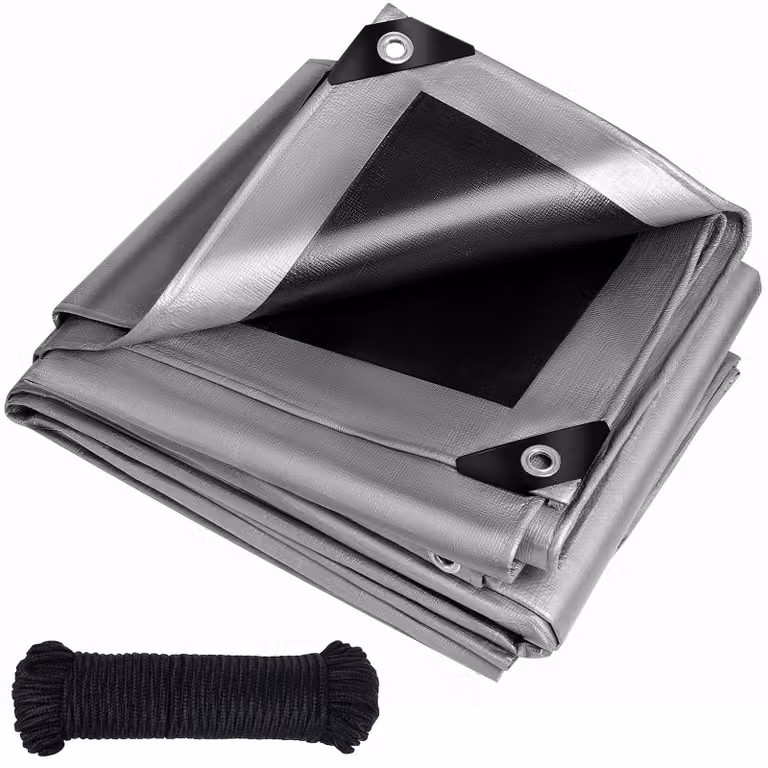 Telo impermeabile con occhielli, dimensioni 2 x 4 metri, resistente e resistente ai raggi UV