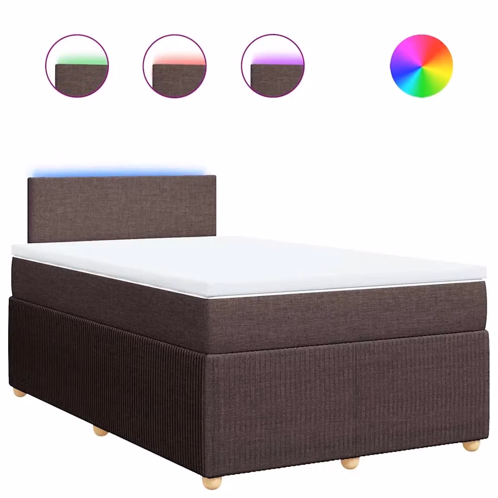 Letto Ibrido con Materasso vidaXL in Tessuto Marrone e Bianco L/P: 120 x 200 cm – 2
