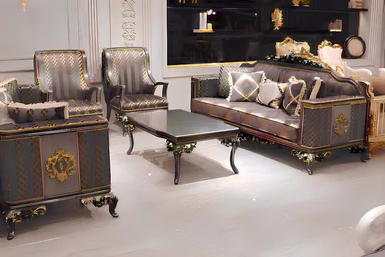 Luxus Wohnzimmer Set Sofagarnitur 3+3+1+1 Sitzer, bequemem 2x Sessel