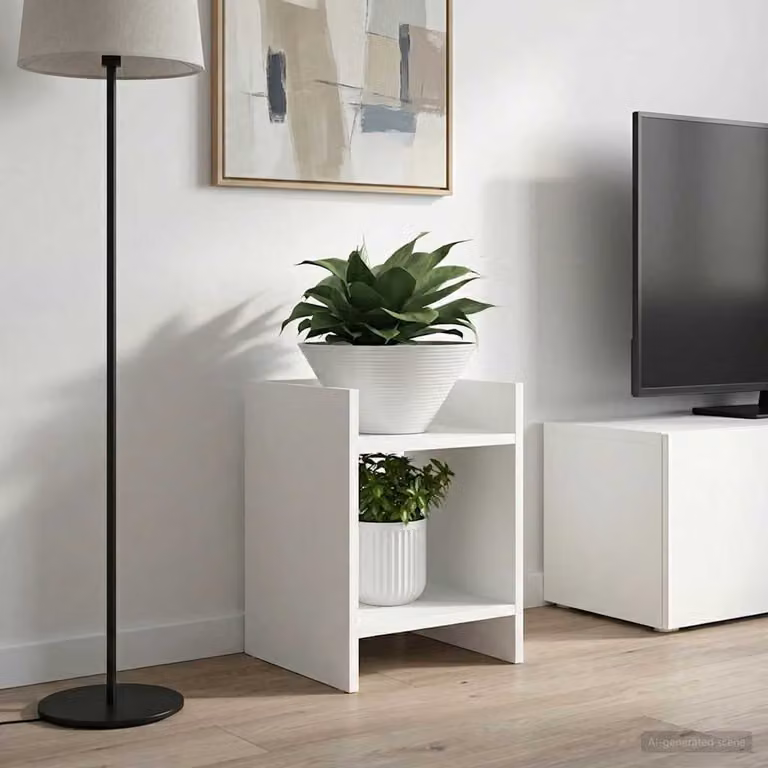 Set di 2 supporti per piante vidaXL in legno bianco, L/P/H: 30 x 30 x 40 cm
