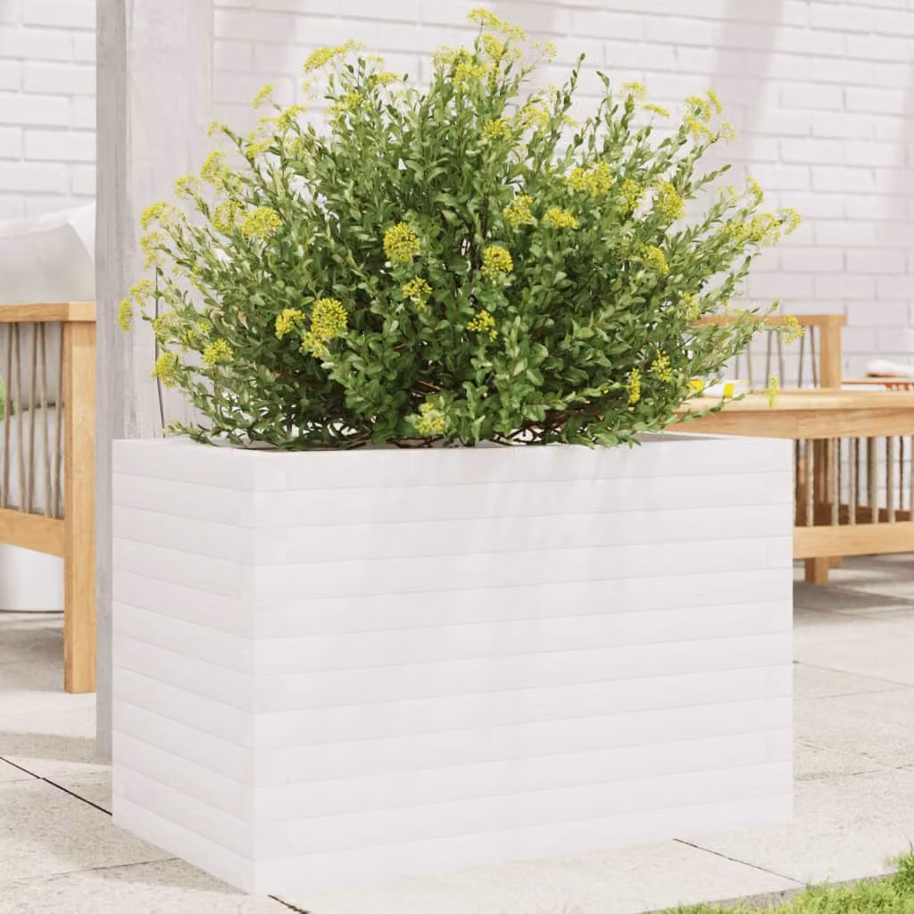 Fioriera da giardino vidaXL in legno di pino bianco L: 70 cm, P: 40 cm, H: 45,5 cm