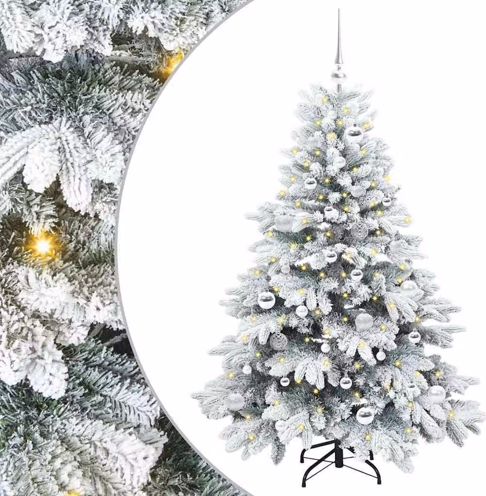 Albero di Natale artificiale con 150 LED Bianco 150 cm PE e PVC
