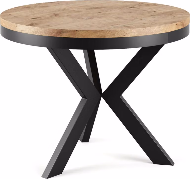 FURNLUX Tavolo da pranzo Elve Brown 100cm / Colore principale: Beige / Dimensioni: 100 x 76 x 138 cm