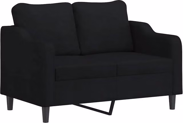 Divano | Divano da soggiorno | Sofa a 2 Posti Nero 120 cm in Tessuto