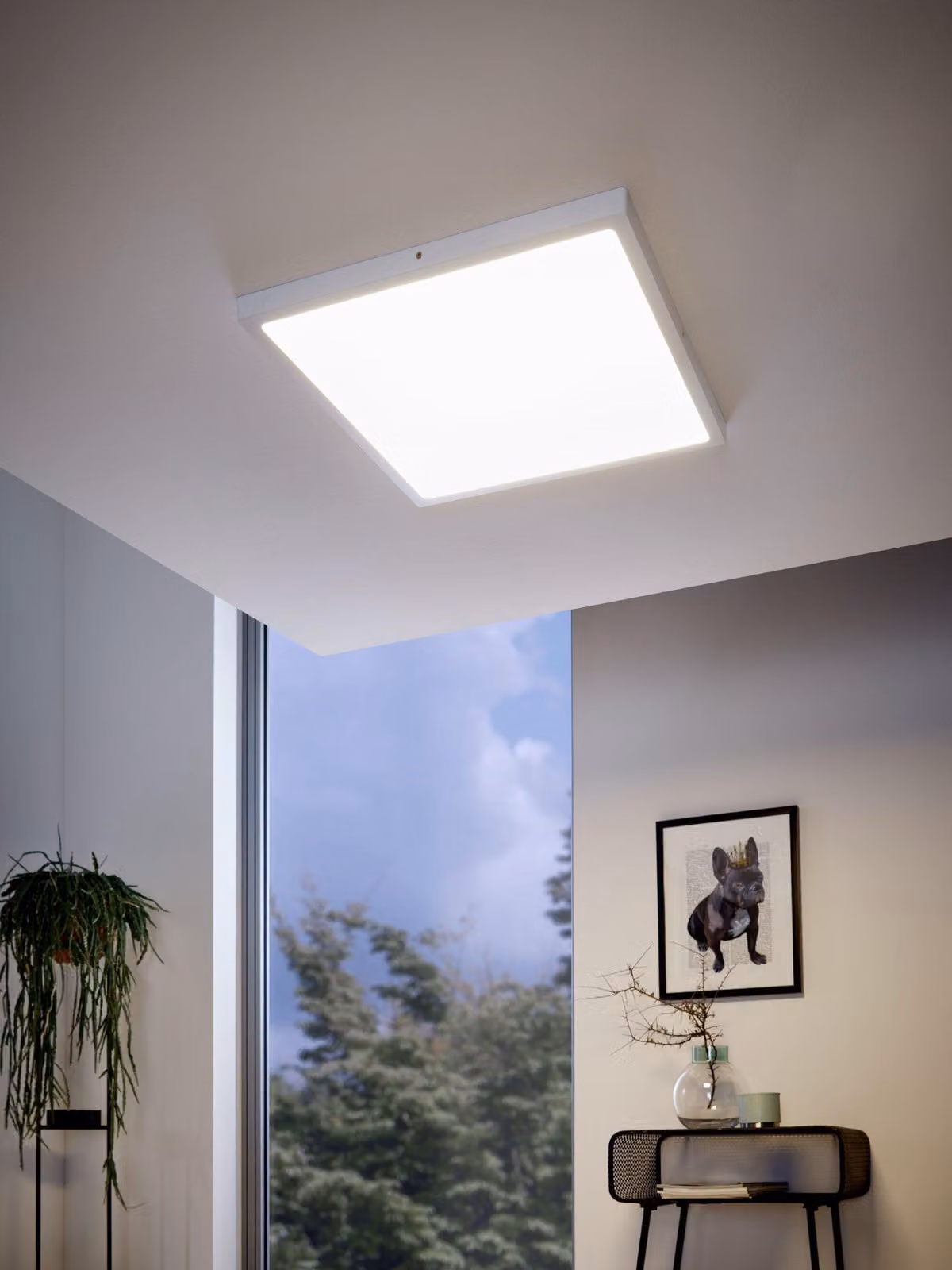Eglo LED plafoniera Lampada da parete Fueva Bianco angolare 50x50cm 25W 2700lm Bianco caldo 3000K Dimmerabile