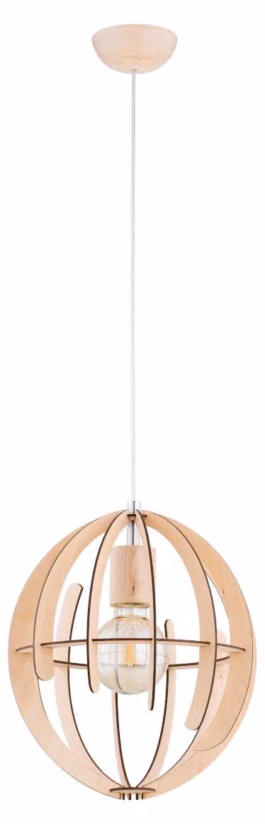 Lampada a sospensione SOLARIA in legno chiaro e bianco, 1xE27x15W, legno, dimensioni: 90x31x31 cm, IP20, Alfa