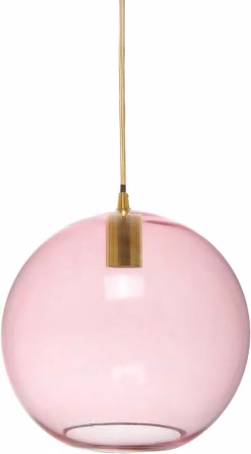 Lampada a sospensione Heike 100 KENDRA HOME in vetro rosa e metallo oro/ottone