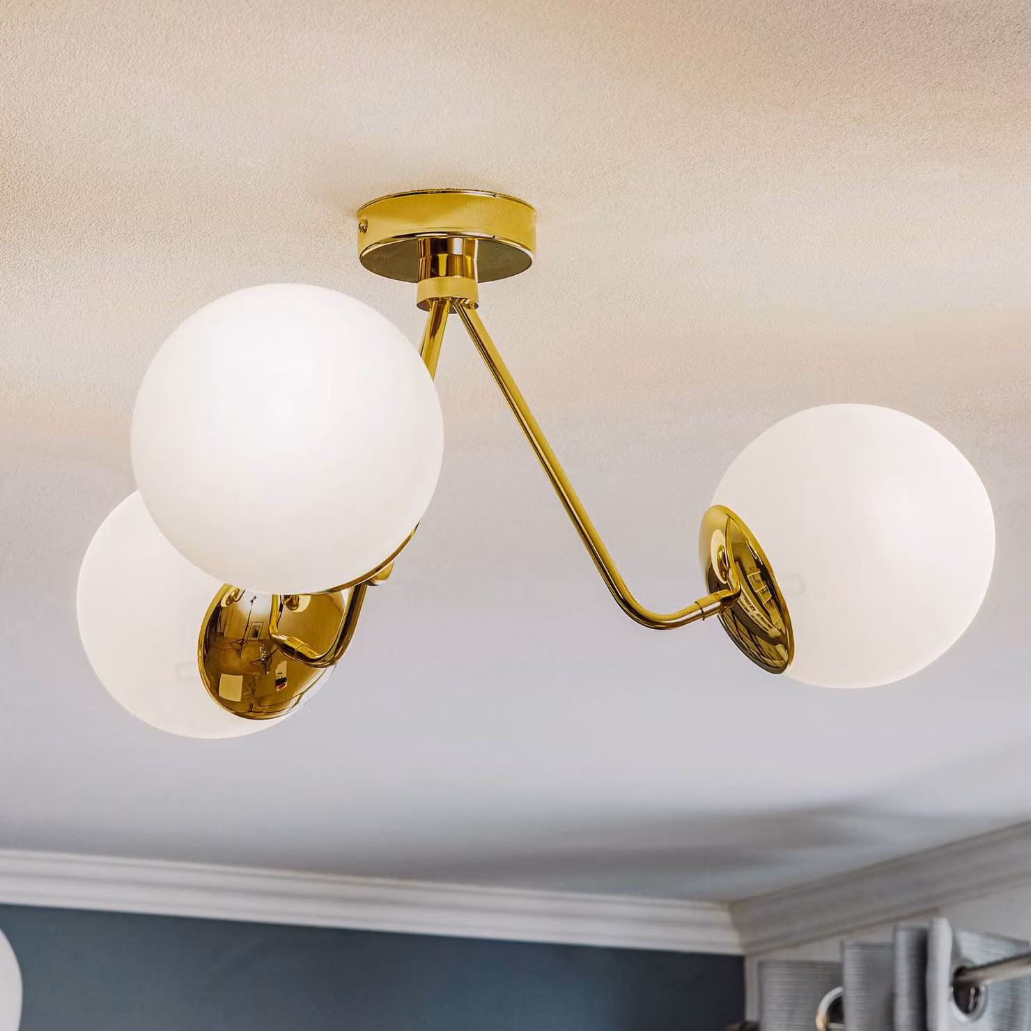 Plafoniera soffitto Tuse Argon, dimmerabile, Ottone / Oro, Soggiorno / Sala da pranzo, Metallo, Moderno, Plafoniera