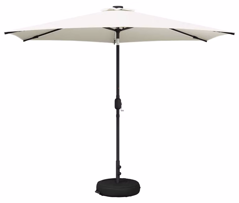 Parasol da Giardino con Luci LED 300 x 300 cm Poliestere Crema