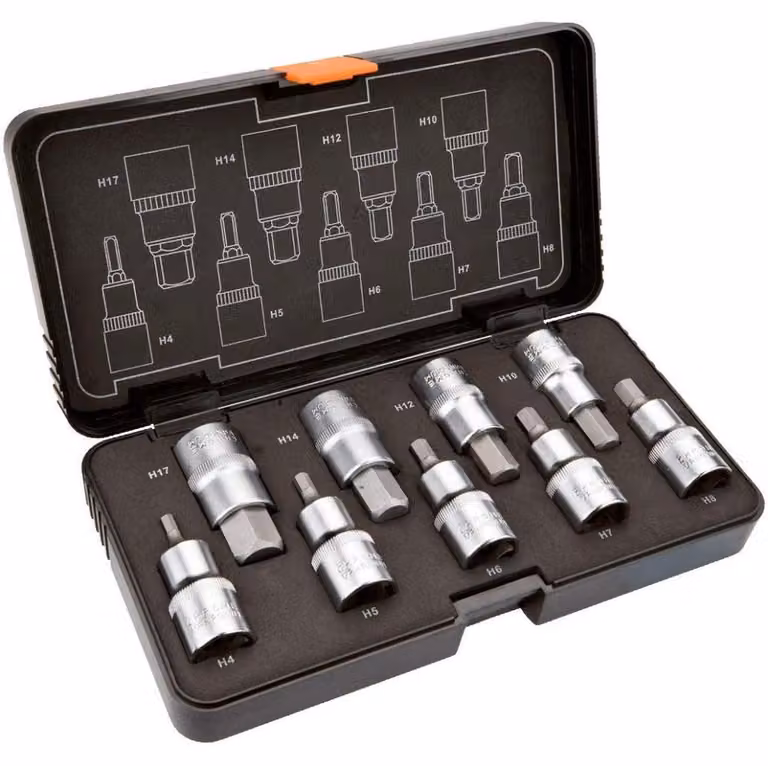 NEO TOOLS Punte esagonali su attacco da 55 mm, set di 9 pezzi.