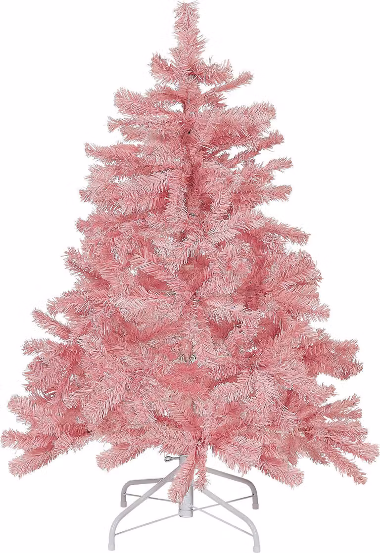BELIANI Albero di Natale 120 cm in plastica rosa con supporto Tempo di Natale Soggiorno moderno