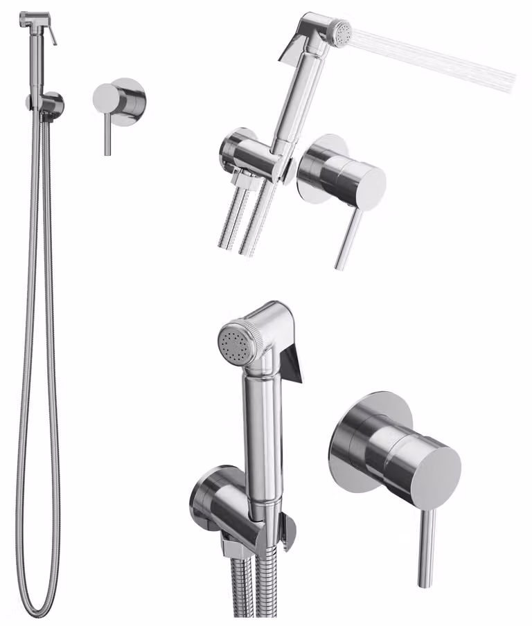 Granitan - Rubinetto per bidet - Rubinetto da bagno - Incasso - Ottone - Cromo - con doccetta per bidet - Rubinetto per bidet - KIVO