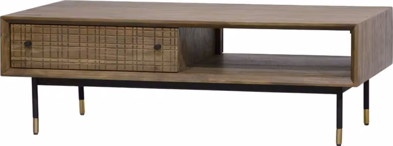 Tavolino FURNLUX Labyrinth Marrone e Oro e Nero 120cm / Colore principale: Marrone / Dimensioni: 120 x 40 x 60 cm