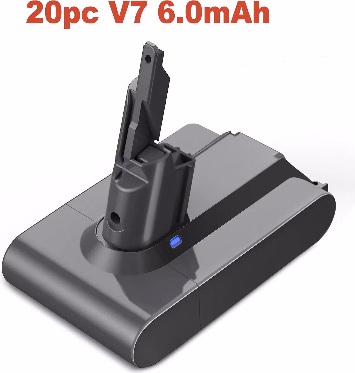 Batteria di ricambio - Aspirapolvere senza fili V7 - Capacità 6,0 Ah / 6000 mAh - Li-Ion - Compatibile con V7 Absolute/Animal/Motorhead/Fluffy - Confezione da 20 pezzi - Grigio