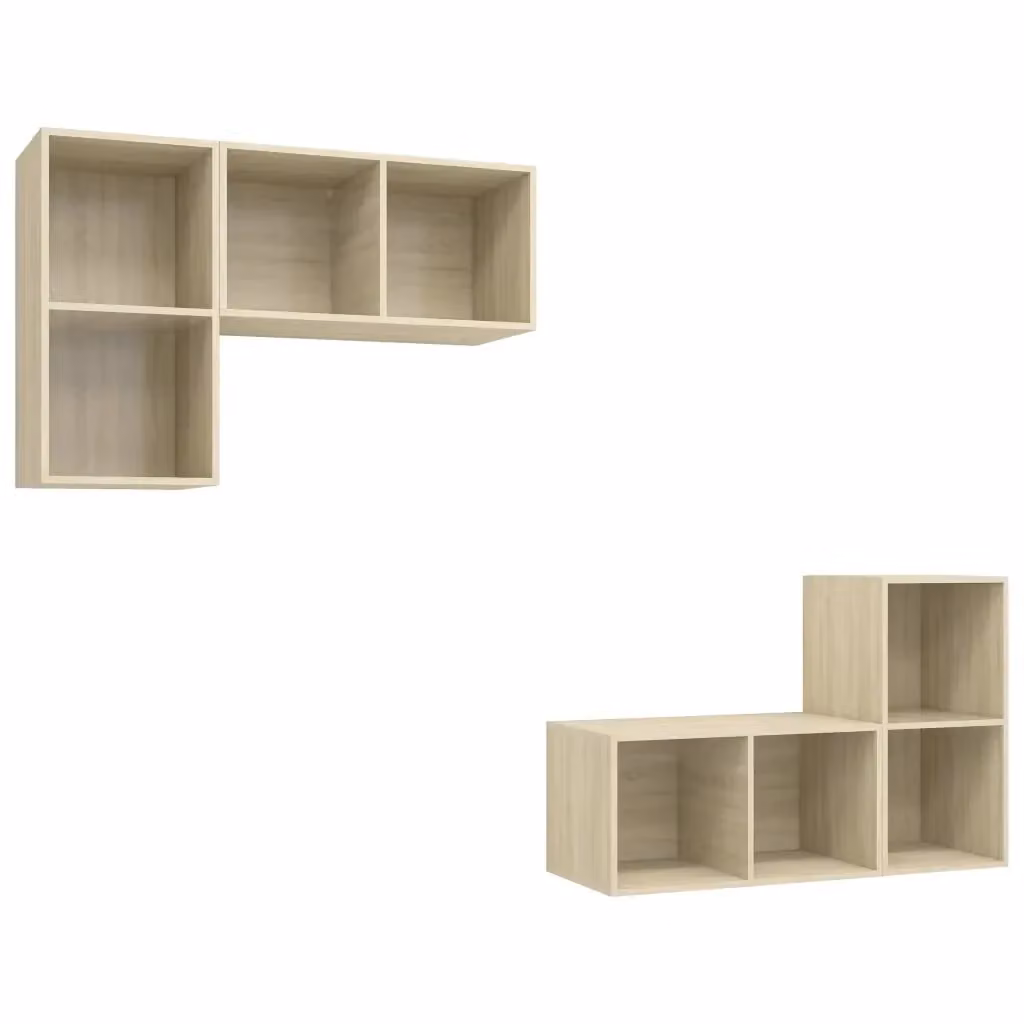 Mobile TV a parete vidaXL in legno Rovere Sonoma, moderno, marrone e beige – 2