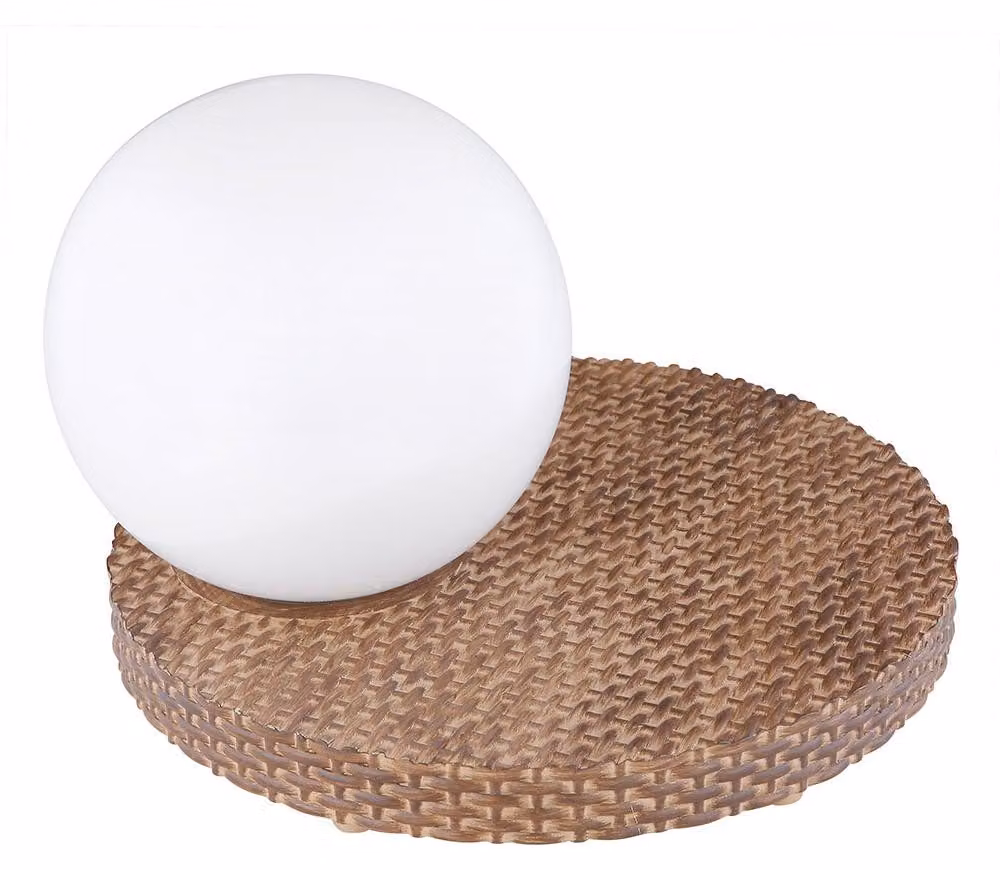 Lampada solare a LED, design a sfera, aspetto simile al rattan, altezza 17 cm