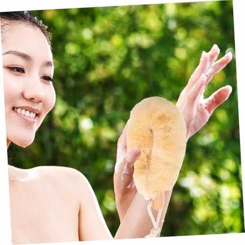 Spazzola esfoliante per la schiena, realizzata in fibra di sisal e legno, resistente all'usura, ideale per la pelle di adulti e adolescenti, adatta all'uso in doccia e bagno, e facilmente trasportabile per viaggi e uso domestico