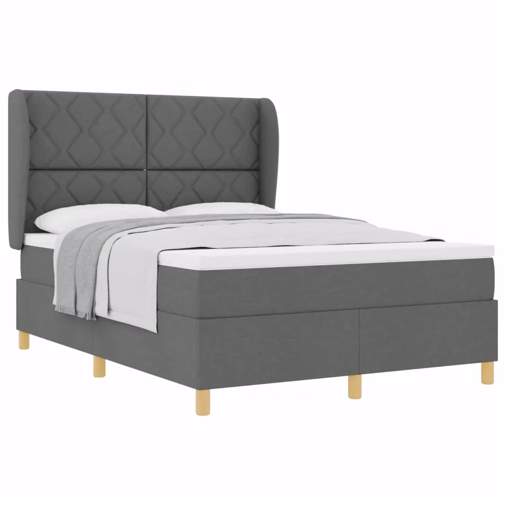 Letto ibrido con testiera in tessuto grigio vidaXL L/P: 160 x 200 cm – 2