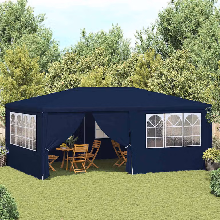 vidaXL Gazebo Professionale con Pareti Blu 4x6 m