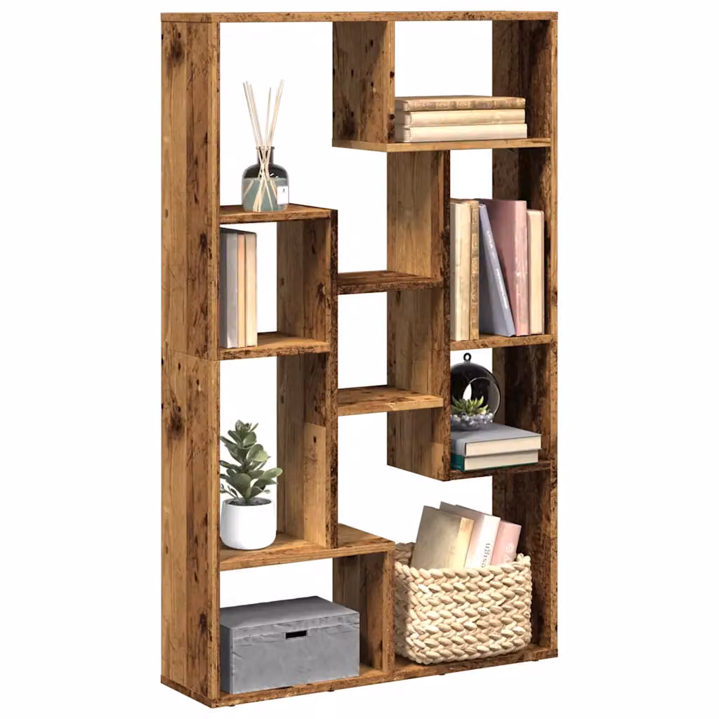 Libreria moderna vidaXL in MDF color marrone con pannello posteriore, L: 72 cm, P: 20 cm, H: 120,5 cm