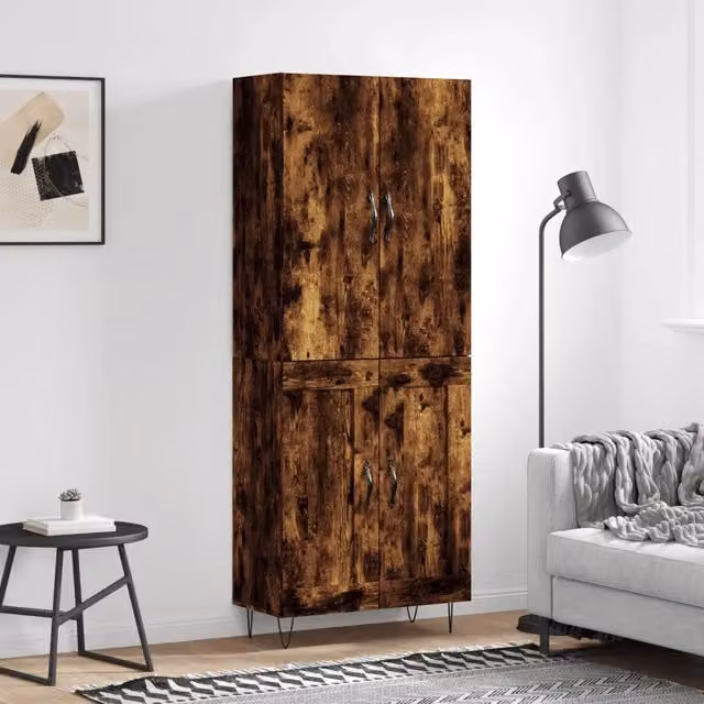 Credenza Rovere Fumo 69,5x34x180 cm in Legno Multistrato 3198078