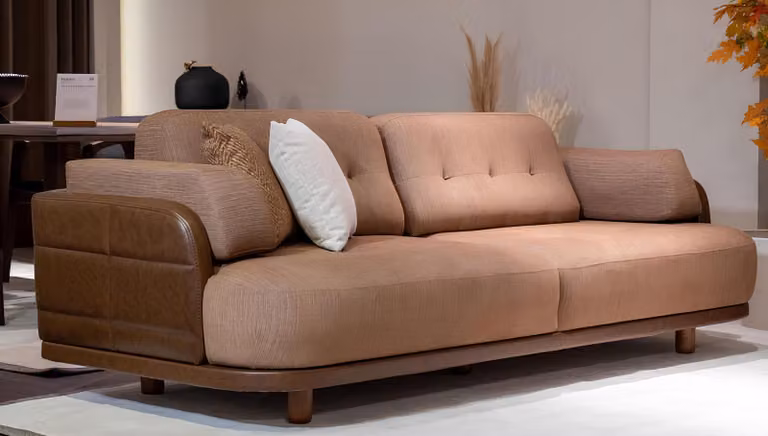 Braunes Ledersofa Designer Polstercouchen Exklusiver 3-Sitzer Möbel