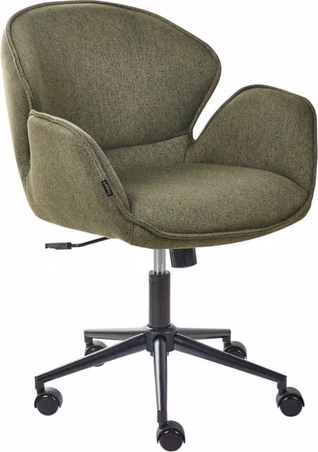 Sedia da ufficio in tessuto verde con struttura in metallo con funzione girevole e altezza regolabile Mobili da ufficio