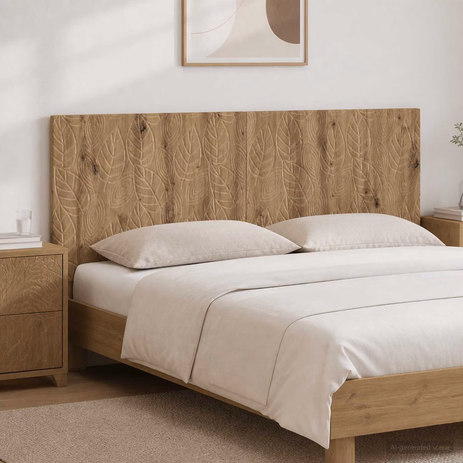 Testiera da muro vidaXL DELFT in legno ingegnerizzato marrone con ripiano integrato L: 140 cm, H: 50 cm, P: 3 cm