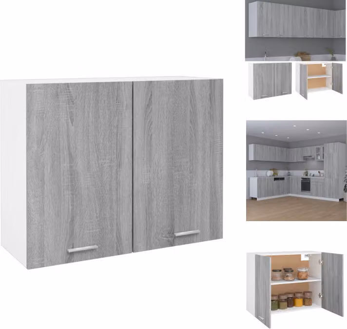 vidaXL Armadio a muro grigio Sonoma 80x31x60 cm in legno - Armadi da cucina