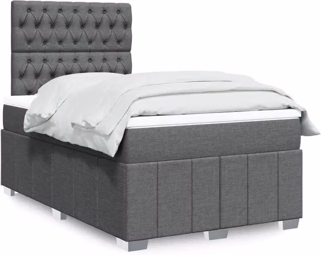 Letto Ibrido vidaXL con Materasso e Struttura in Legno di Pino, Grigio e Bianco, L/P/H: 120 x 190 cm