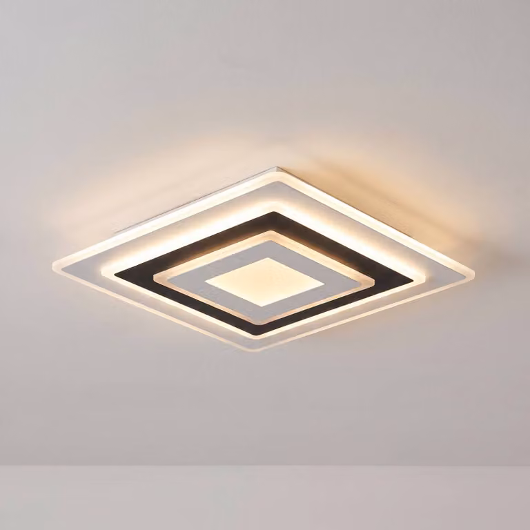 Plafoniera a LED Rebeka Lindby, dimmerabile, Bianco / Opale, Soggiorno / Sala da pranzo, Plastica, Moderno, Plafoniera LED