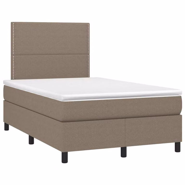 Maison Exclusive - Letto boxspring con materasso e LED Taupe 120x190 cm Tessuto