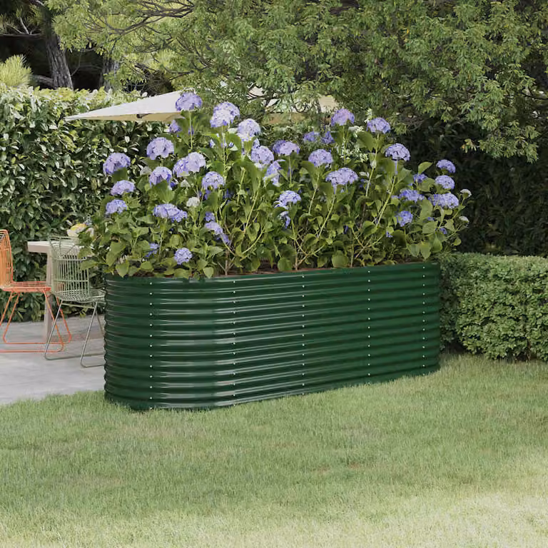 Letto da giardino rialzato vidaXL in acciaio zincato verde L: 224 cm, P: 80 cm, H: 68 cm