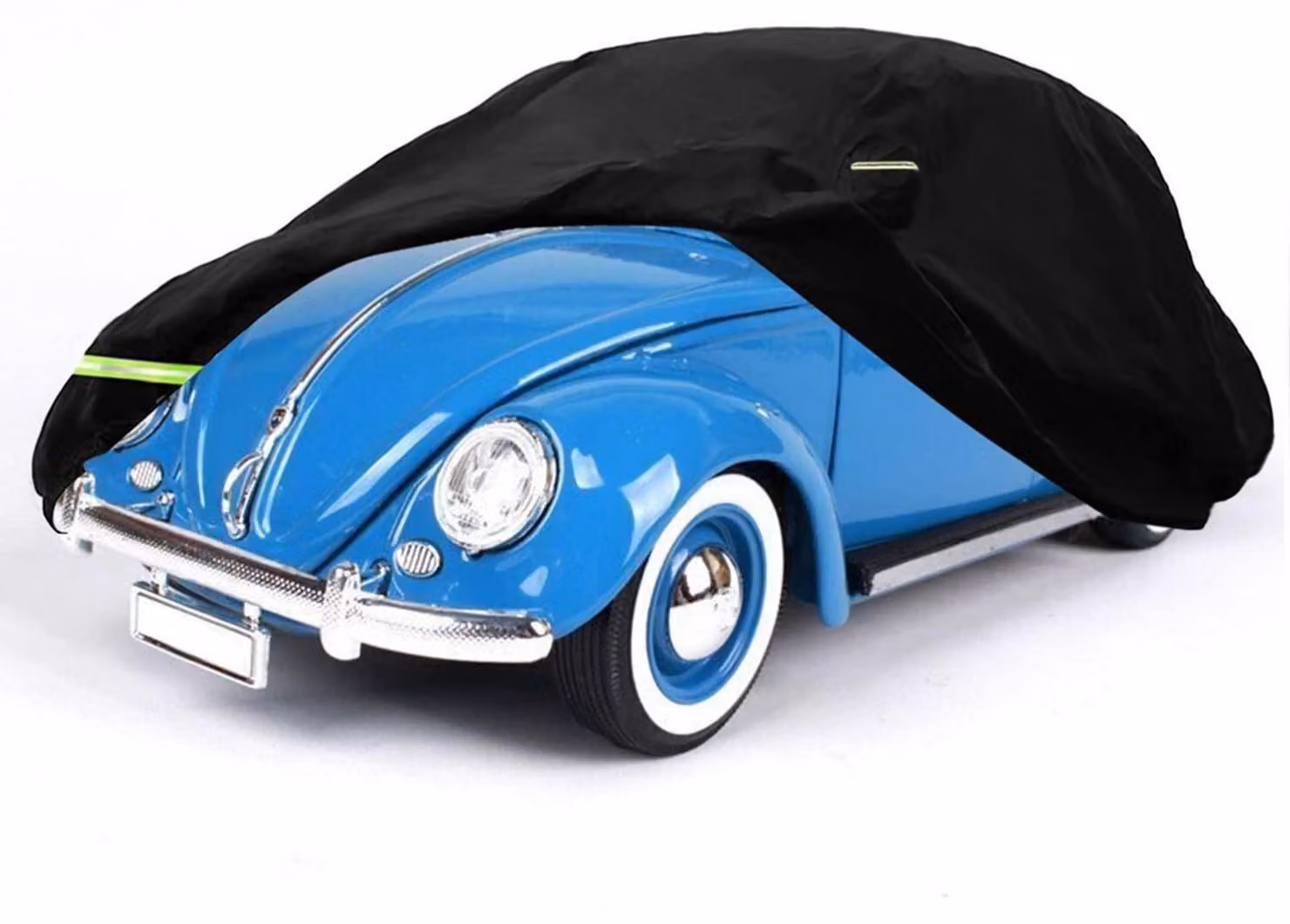 Copertura per auto, tipo garage completo, per Volkswagen Beetle dal 1960 al 1980, colore nero, con porta con cerniera