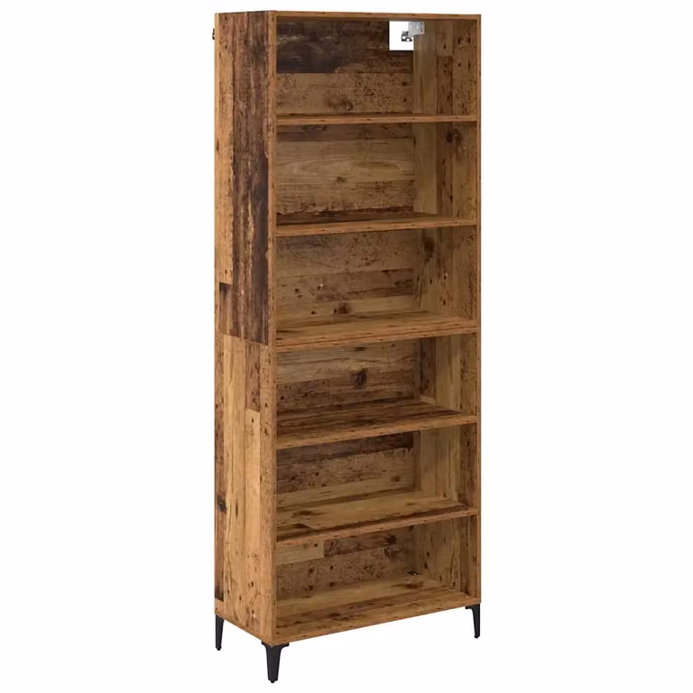 Credenza moderna vidaXL in legno ingegnerizzato e metallo, colore marrone, L: 69,5 cm, P: 34 cm, H: 180 cm