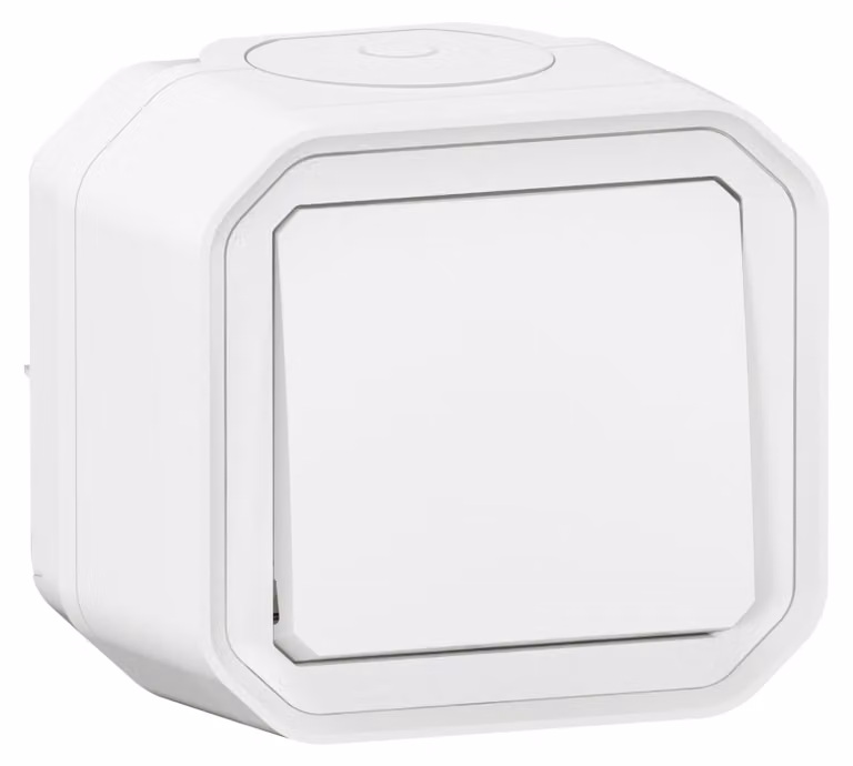 Legrand PLEXO Nuovo pulsante a superficie impermeabile con contatto NA, 10A, IP55 IK07 Bianco, 069760L
