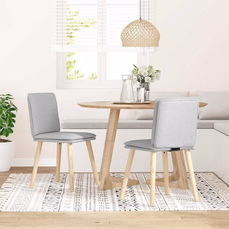 vidaXL Sedie da Pranzo 2 pz Grigio Nuvola in Tessuto