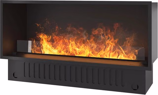 Camino a vapore elettrico da incasso Invapo con LED RGB Nero L: 120 cm, H: 45 cm, P: 40 cm – 1