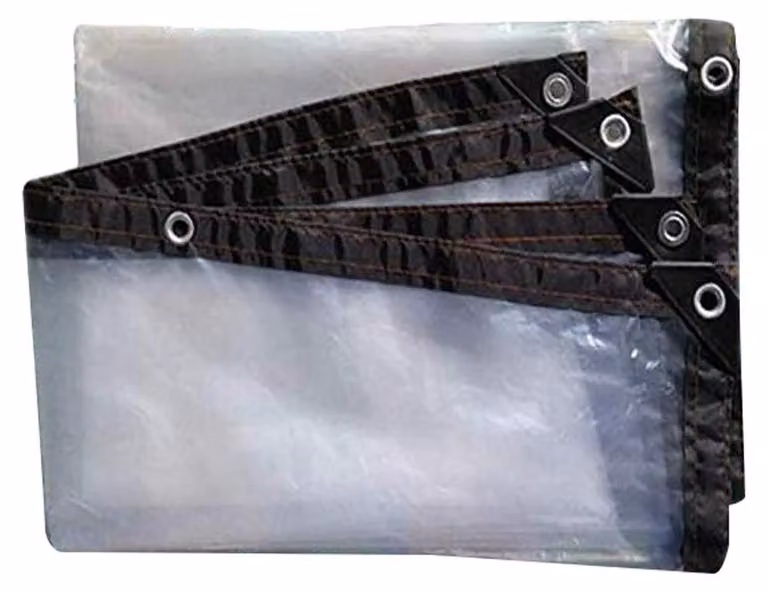 Telo protettivo trasparente, dimensioni 3 x 9 metri, con occhielli
