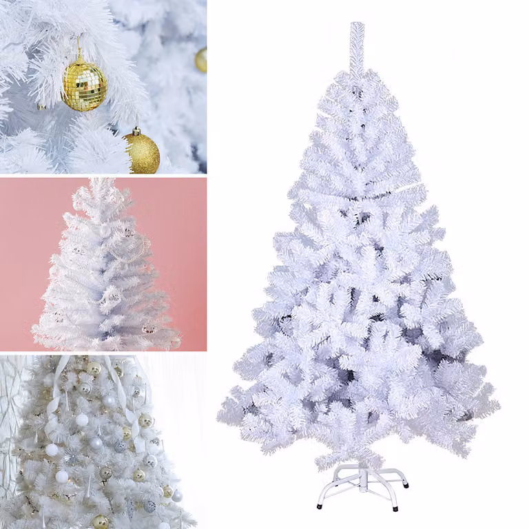 Jopassy Albero di Natale decorazione di Natale in plastica con supporto 210cm bianco