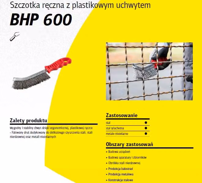 K.spazzola manuale manico in plastica bhp600 filo di ottone