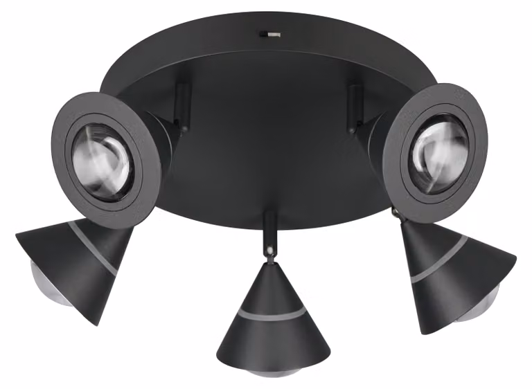 Plafoniera LED, nera, orientabile, H 16,5 cm