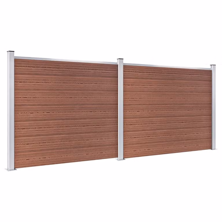 Set Pannello di Recinzione in WPC 353x146 cm Marrone