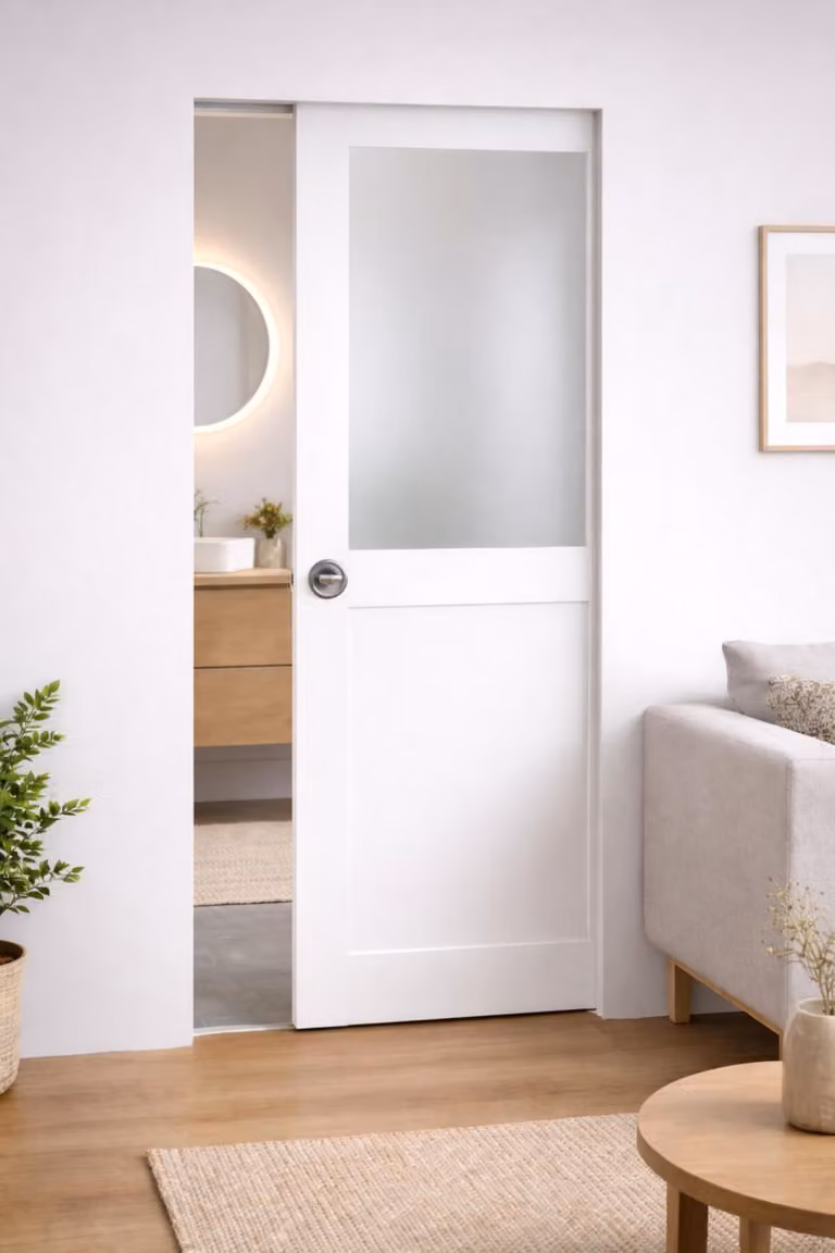Porta scorrevole Athena bianca H204 x L73 cm, incasso Gd Menuiseries