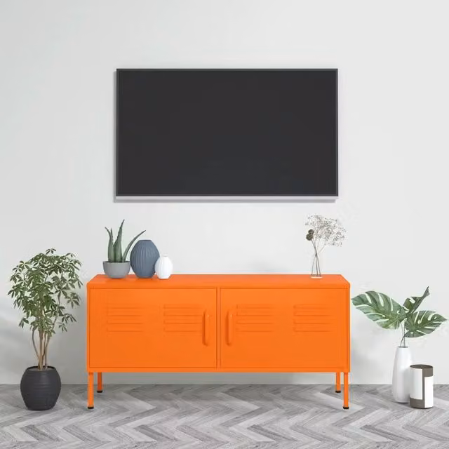 Mobile TV vidaXL in acciaio arancione L 105 cm x P 35 cm x H 50 cm