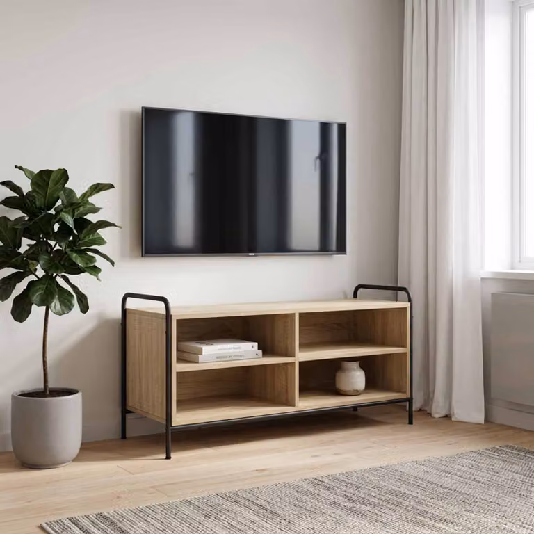 Mobile TV vidaXL in Rovere Sonoma e Legno Ingegnerizzato, L 140 x P 39,5 x H 50 cm
