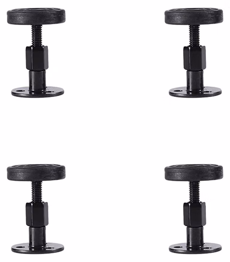Set di 4 fissaggi regolabili anti-vibrazione per letti, colore nero