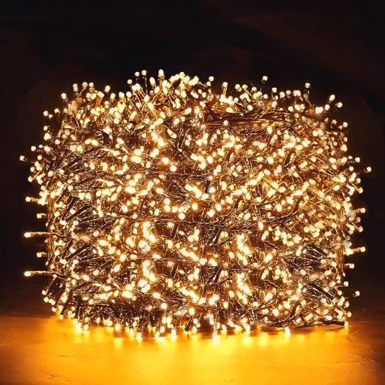 Lampada da esterno a LED da 2000 LED e 50 m con 8 modalità di illuminazione - Luci natalizie impermeabili per decorazioni interne ed esterne